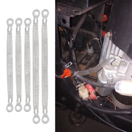 QZTYTY 5PCS Universal Automotive Ground Strap, 3Pcs 10" x 1/2" & 2Pcs 13" x 1/2" Engine Ground Strap, Professional Vehicle Grounding Cable Straps, Braided Tinned Copper Engine Ground Strap for Cars