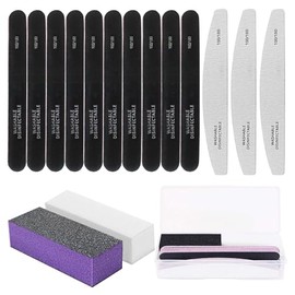 15-Piece Professional Nail File and Buffer Kit with Storage Box