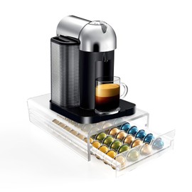 Letsteel Coffee Pod Holder Compatible with Nespresso Vertuo Pods Holder, 40 Capsules Coffee Pods Organizer, Suit for Home Office, Kitchen, Cafe Counter
