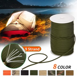 EXTEDRG 550 Paracord 100m 9-Strand 4mm Tent Tarp Outdoor Survival Hiking Camping Rope (Black)