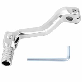 Tunejoy Folding Gear Lever for Motorcycle Folding Gear Lever Made of Aluminium for Off-Road Motorcycles ATV Motocross Dirt Bike Pit Bike 119 x 52 mm Silver