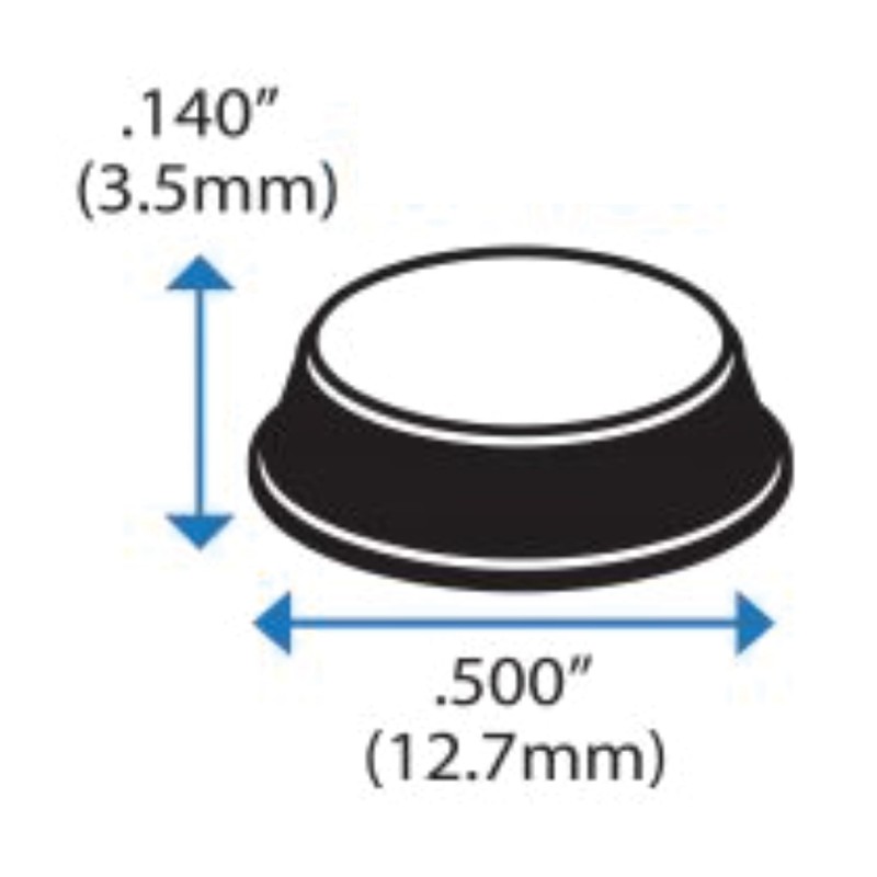 100 Pack White Cabinet Door Bumpers - 1/2” Diameter White