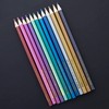 BAZIC Metallic Colored Pencils 12 Shimmering Shades Pre-Sharpened Pencil Set