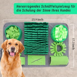 HDOELGP Pet Dogs Cats Rabbit Training Mats Smart Toys Feeding Mats Interactive Odour Rugs Ultra Durable Material 8 Training Elements Machine Washable Green