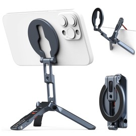 MOSENVKA (BK03-Air Smartphone Tripod, Mini Tabletop Smartphone Holder, Magsafe Compatible, Tripod Mount, Foldable, Multifunctional Smartphone Stand, Lightweight, Aluminum Alloy, Magnetic Mount, 360