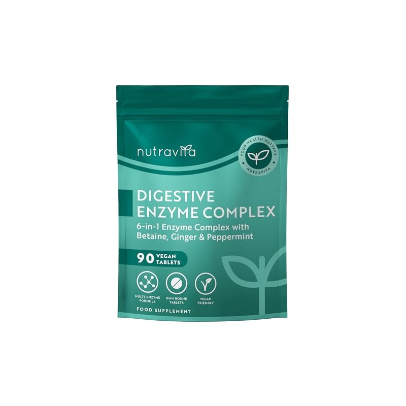 Nutravita Digestive Enzyme Supplements Complex - 90 Vegan Tablets