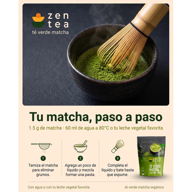 Té Matcha Grado Premium Japonés Orgánico Zen Tea 200g