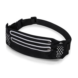 Wiainty Laufgürtel Handy, Schwarz Lauftasche Jogging Damen Herren, wasserdichte Lauf Hüfttasche, Verstellbarer Lauf Bauchtasche Lauftasche für Handy, Running Belt für Joggen Fitness Laufgurt Joggen