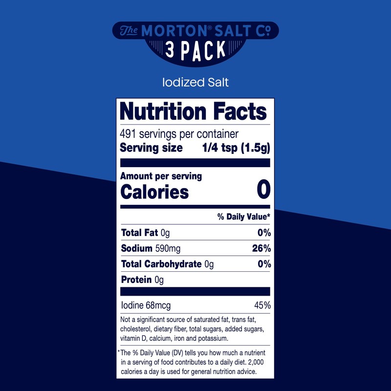 Morton Iodized Salt, All-Purpose, (26 oz), 3-Pack - All-Purpose, Ideal