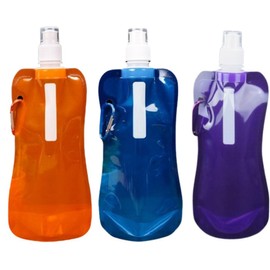WIKEXINGLONGER 3 PCSFolding Water Bottles Foldable Sports Bottle Water Bottle Reusable Drinking Water Bottle with Clip for Biking Hiking Travel Outdoor Activities 480ml