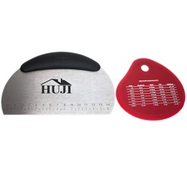HUJI Stainless Steel Pastry Cutter Chopper Bench Scrapper And Silicone Bowl Scraper With Measurements