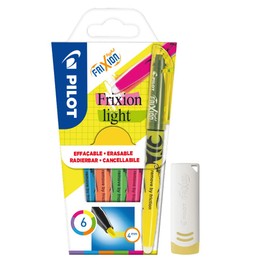 Pilot 4136S6 Highlighter, FriXion Light, 6 Pieces, with Eraser