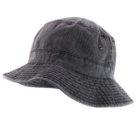 Armycrew Unlimited Pigment Dyed Washed 100% Cotton Unisex Bucket Hat - Black