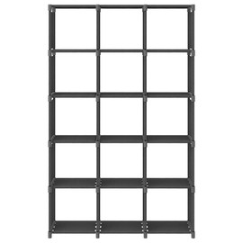 15-Cube Display Shelf Gray 40.6"x11.8"x69.1" Fabric Furniture,Shelving,Bookcases,Standing Shelves Gray 9.48 LBS