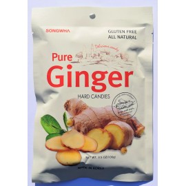Songwha Pure Ginger Hard Candy 3 Pack 3.5 Ounce All Natural Gluten Free Made in Korea
