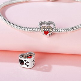 PANPOKI 925 Sterling Silver Charms Beads for Bracelets Spacer Beads Clip Stopper Charms Safety Beads Birthstone Charms Bead for Bracelets DIY