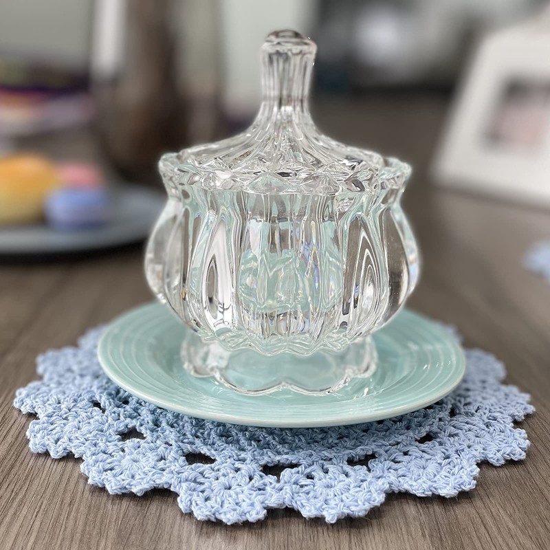 4 PCS Blue 8 Inch Round 100% HANDMADE Crochet Lace