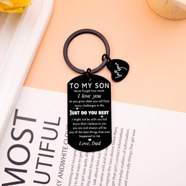 To My Son Gifts from Dad Mom Teenage Boy Gifts Inspirational Keychain for Sons Teen Boy 18th Birthday Gifts for Boys Christmas Gifts Stocking Stuffers Teen Boys Gift Ideas