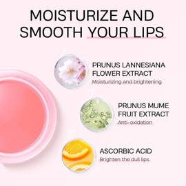 AKARY Mascarilla Labial Sakura: Hidrata Y Repara Profundamente Las Líneas De Expresión, Mascarilla Labial Para Dormir De Noche, Tratamiento Labial Para Otoño/Invierno.