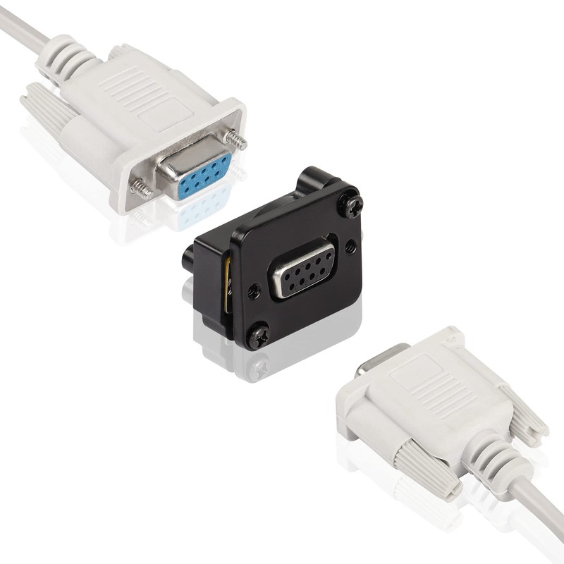 QIANRENON DB9 Panel Mount Straight Through Connector Adapter 9-pin RS232