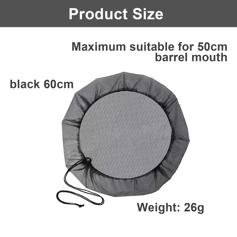 DIYCUT 3 Stück Schwarz Regentonnen Netz, 60cm Regentonnen-Schutznetz, Polyester Schutznetz