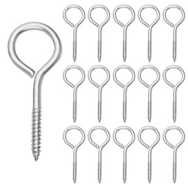 16Pcs Screw Eye Stainless Steel Heavy Duty Eye Bolts Screw in with Expansion Tube 200 Lbs Capacity Rust and Corrosion Resistant 304 Stainless Steel