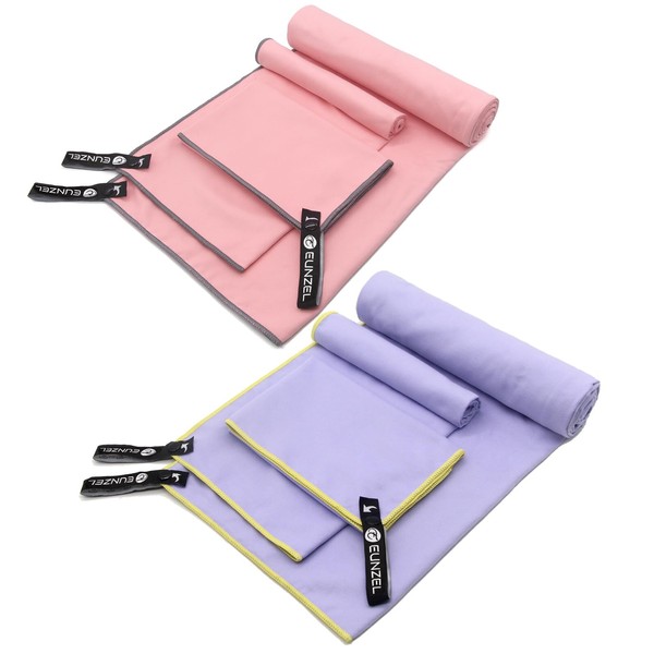 Eunzel 2 Set Quick Dry Camping Towel, Microfiber Travel Towel