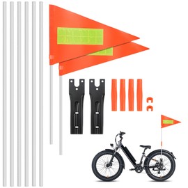 Bicycle Bunting, Pack of 2 Bicycle Flag, 180 cm, Adjustable Children's Bicycle Safety Flag, Reflective Bicycle Flag Bunting, Suitable for Children's Bicycles (Orange)