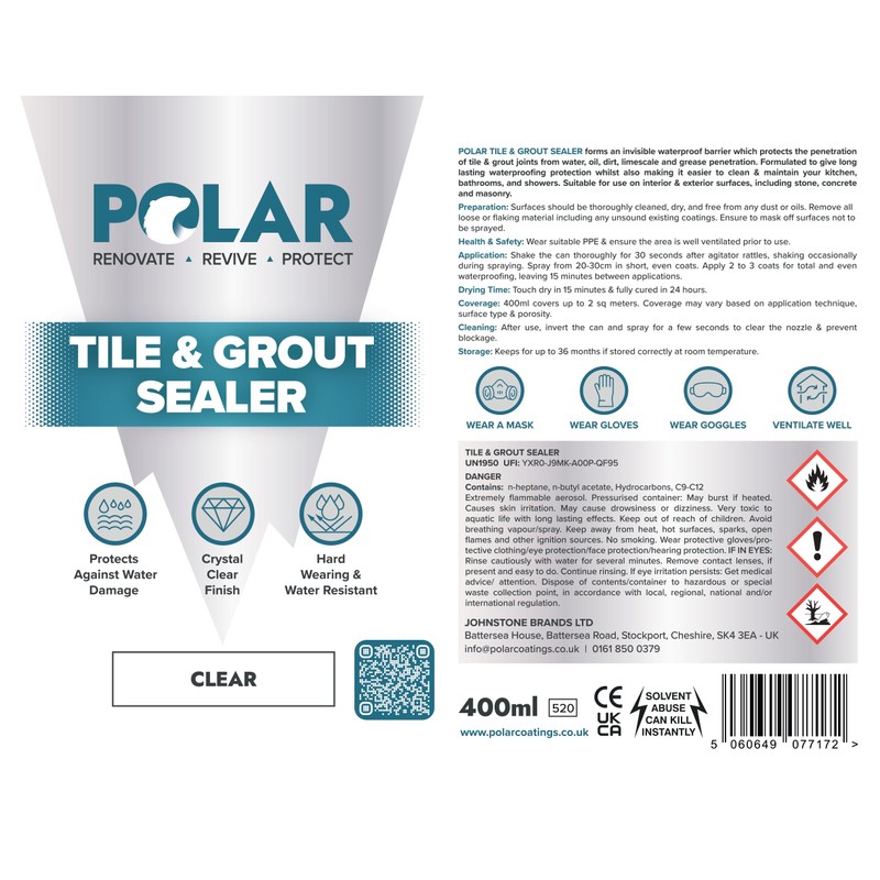 Polar Tile & Grout Sealer Clear Aerosol Spray - 2