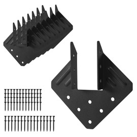 YVHFWOY 24 Pcs Hurricane Tie,Heavy Duty Joist Hangers Thickness 2mm,Black Powder Coating Roof Brackets Fit 2X Truss to Rafter Connector for Roofing Trusses Wood Timber Connectors with Screws