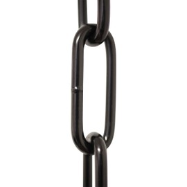 RCH Hardware CH-S59-04-BLK-3 | 9 Gauge Decorative Solid Steel Oval Link Fixture Chain | 3 Foot Increments | Black Finish