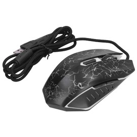 Wired Gaming Mouse, USB Computer Mice Colorful Glowing with 4 Levels DPI Adjustable, Ergonomic Portable Wired Mouse with Scroll Wheel for Game Players, Plug and Play(Black)