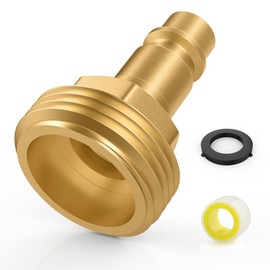 SDTC Tech PF247007 Quick Connector Hose Adapt Replacement, 1/2" Quick Connect Plug to GHT 3/4" Garden Hose RV Spray Port Outlet and Spray-Away with PTFE Tape