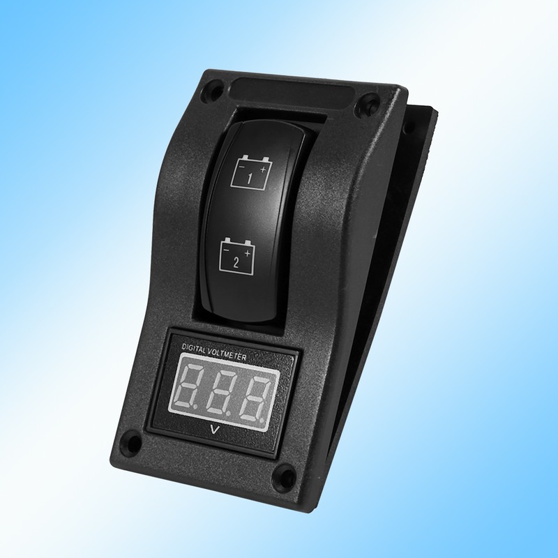 12V DC Marine Boat Voltmeter LED Dual Battery Test Panel