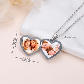 Ladytree Cute Sea Otters Locket Necklace for Women Sterling Silver Mother Daughter Pendant That Holds 2 Pictures Photos Keep Someone Near to You Heart Locket Gift on Mother‘s Day Birthday Gift