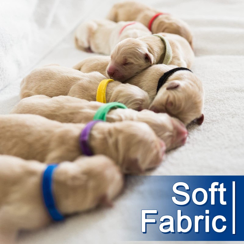 Whaline 20 Colors Puppy Whelping Collars Double-Sided Adjustable ID Collars