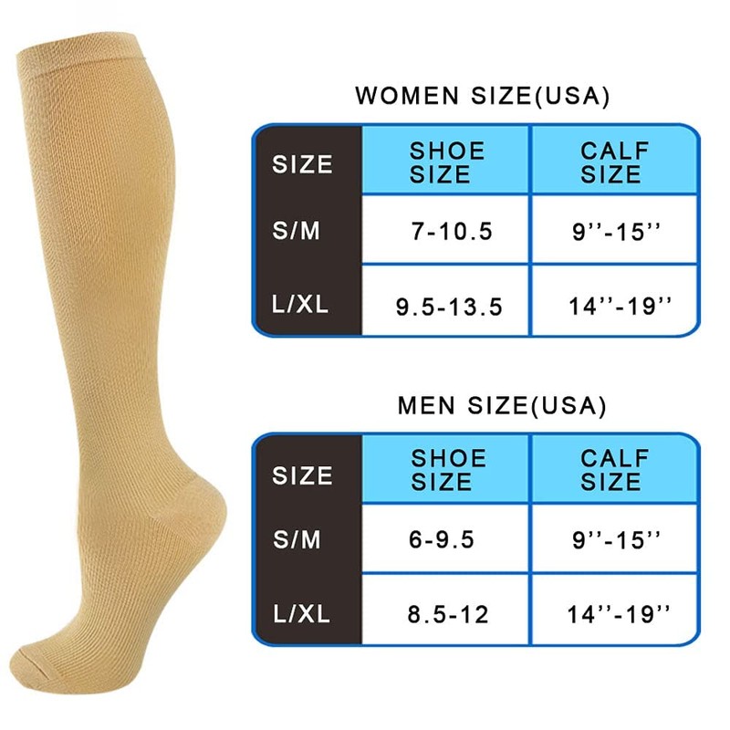 4 Pairs Copper Compression Socks for Women & Men Circulation