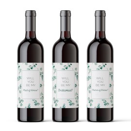 Bridesmaid Proposal Wine labels, Bridesmaid Proposal Gift, Gift for Grandparents, Maid of Honour Gift, Matron of Honour Gift, Will you be my Bridesmaid, Bridesmaid Giftbox (6 Pack)