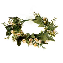 DDazzling Flower Girl Crown Bridal Flower Crown Pregnant Woman Photo Prop (Green and Ivory)
