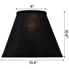 GO&SO Black Bell Lamp Shades Set of 2 Meduim Lamp Shade 6" Top x 13.4" Bottom x 10.6" High(Spider Fitter) Modern lampshade for Table and Bedside Lamp - Replacement Lampshade Linen Assembly Required