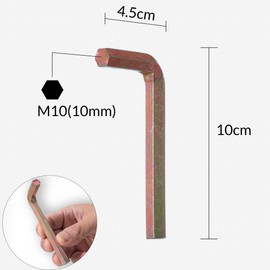 YoiYee M10 Hex Key Allen Wrench, L-Shaped Metric and Imperial Alloy Steel Hex Key Kit, Pack of 2