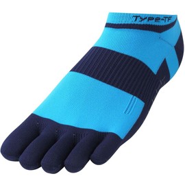 R-L Socks TYPE-TF RNS5001G Three-Dimensional 5 Finger Running Socks, navy/sky