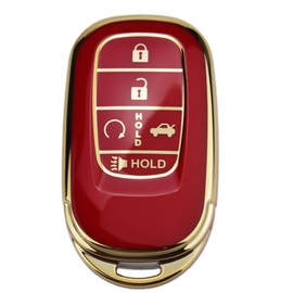 Gloss Smart Remote Key Fob Case Cover Protector for 2022 2023 2024 2025 Honda Civic Accord CR-V HR-V V Pilot SI EX EX-L Touring