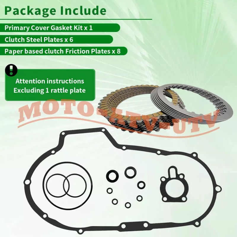 JINFANNIBI Clutch Friction Plates & Cover Gasket Kit for Harley