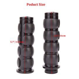 Pair of 1" Dual Black Motorcycle Bar End Hand Grips Handlebar Compatible with Cruisers Harley Yamaha Suzuki