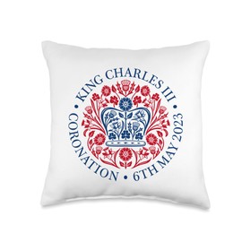 British King III Charles Memorabilia Kings Coronation 2023 Throw Pillow