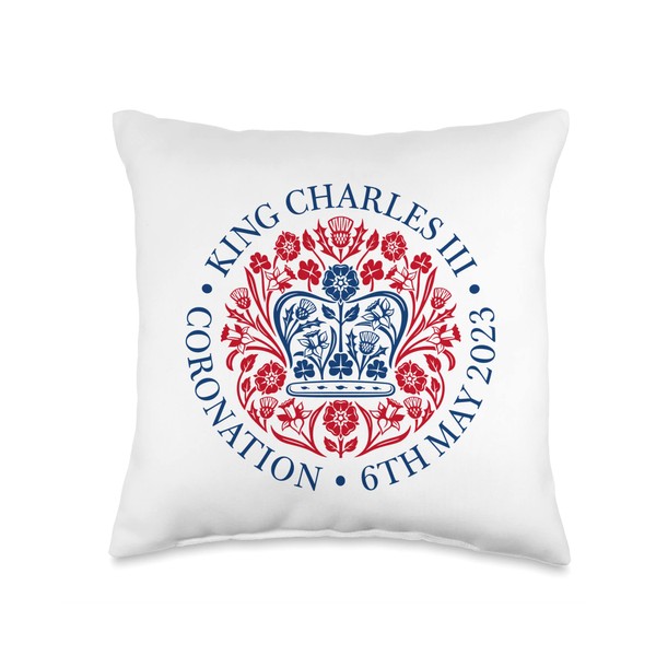 British King III Charles Memorabilia Kings Coronation 2023 Throw Pillow