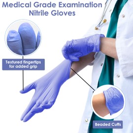 INNOVATIVE HAUS Indigo Nitrile Exam Gloves. Powder Free, Latex Free, Disposable. Ideal for Medical, Food Handling, Cleaning. Extra Large - 100 Pack
