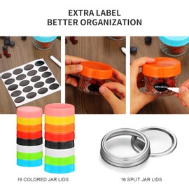 Garvee 16 Pack Mini Mason Jars, 4oz/120ml Glass Canning Jars with Regular Lids and Bands, Small Glass Jars for Spice, Jam, Honey, Jelly, Dessert, Shower Wedding Favors, DIY Candles Decor