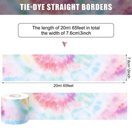 Zonon Classroom Bulletin Board Border 65 Feet Bulletin Board Straight Borders Trim Classroom or Home School Decoration(Tie Dye)